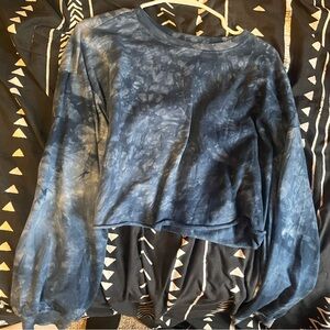 Blue Tie-Dye Long Sleeve Top